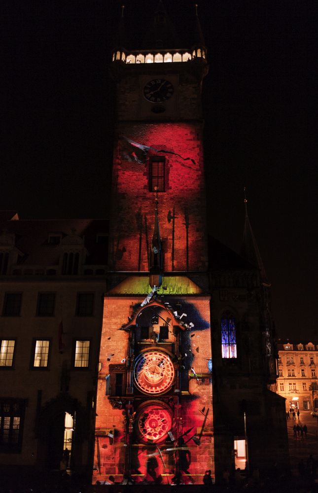 Festiwal światła w Pradze_video mapping Orloj © Signal Festival