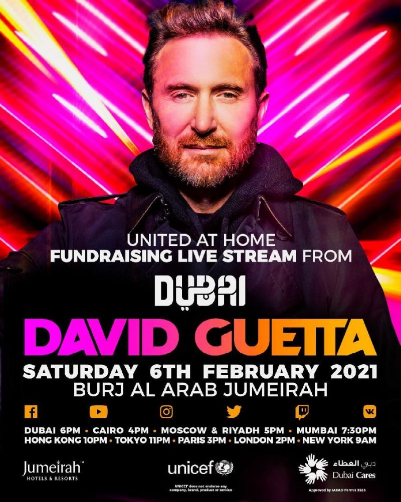 Charytatywny koncert Davida Guetta w Dubaju